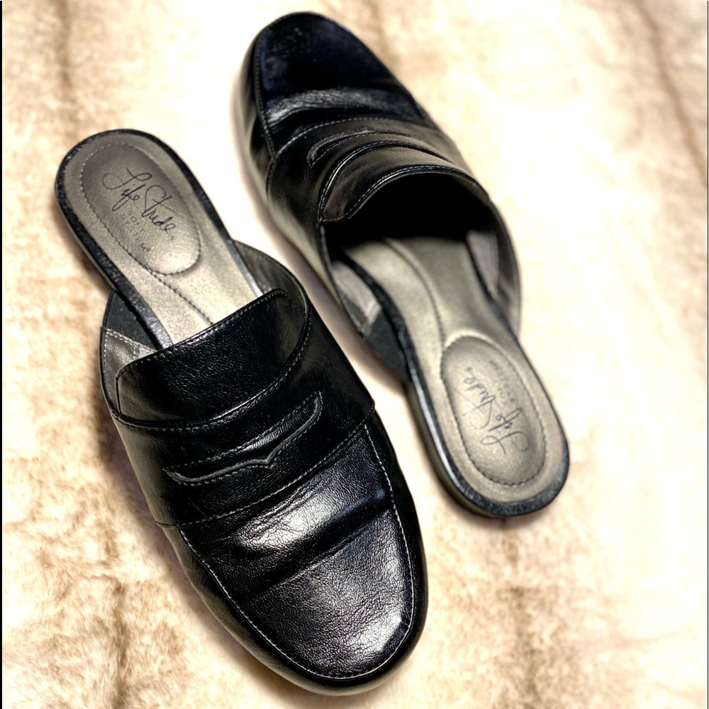 Mules BLACK LIFE STRIDE SOFT SYSTEM SAMERA SLIP ON LOAFERS SHOES
